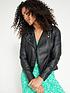  image of v-by-very-valuenbspfaux-leather-pu-biker-jacket-black