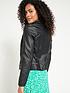  image of v-by-very-valuenbspfaux-leather-pu-biker-jacket-black