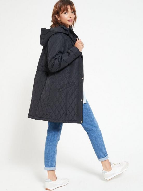 stillFront image of v-by-very-quilted-water-repellent-jacket-black