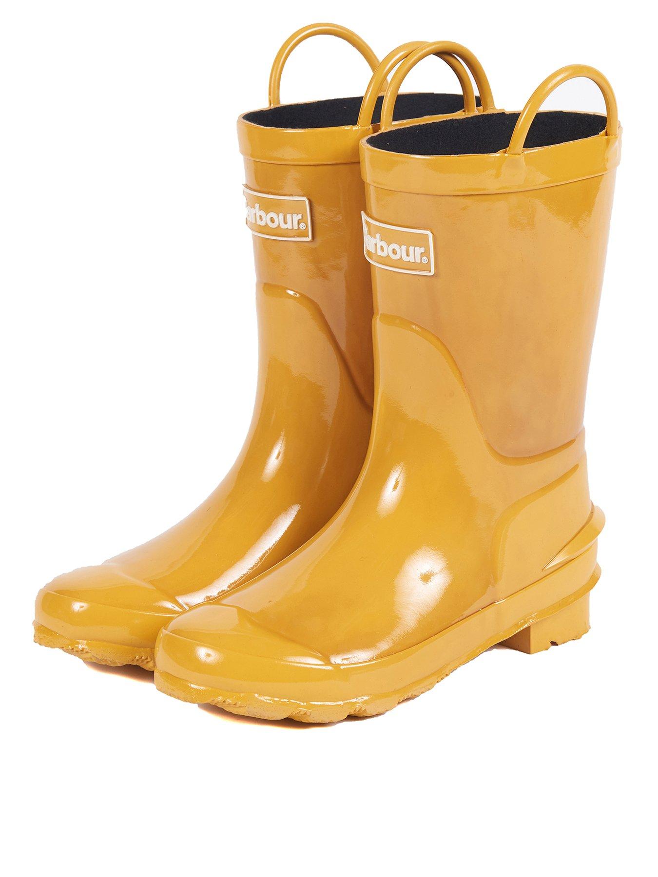 barbour yellow wellies