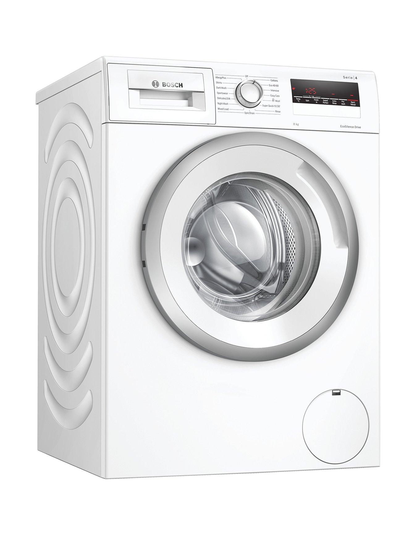 Product photograph of Bosch Wan28281gb 8kg Wash 1400 Spin Washing Machine - White Silver Door from very.co.uk