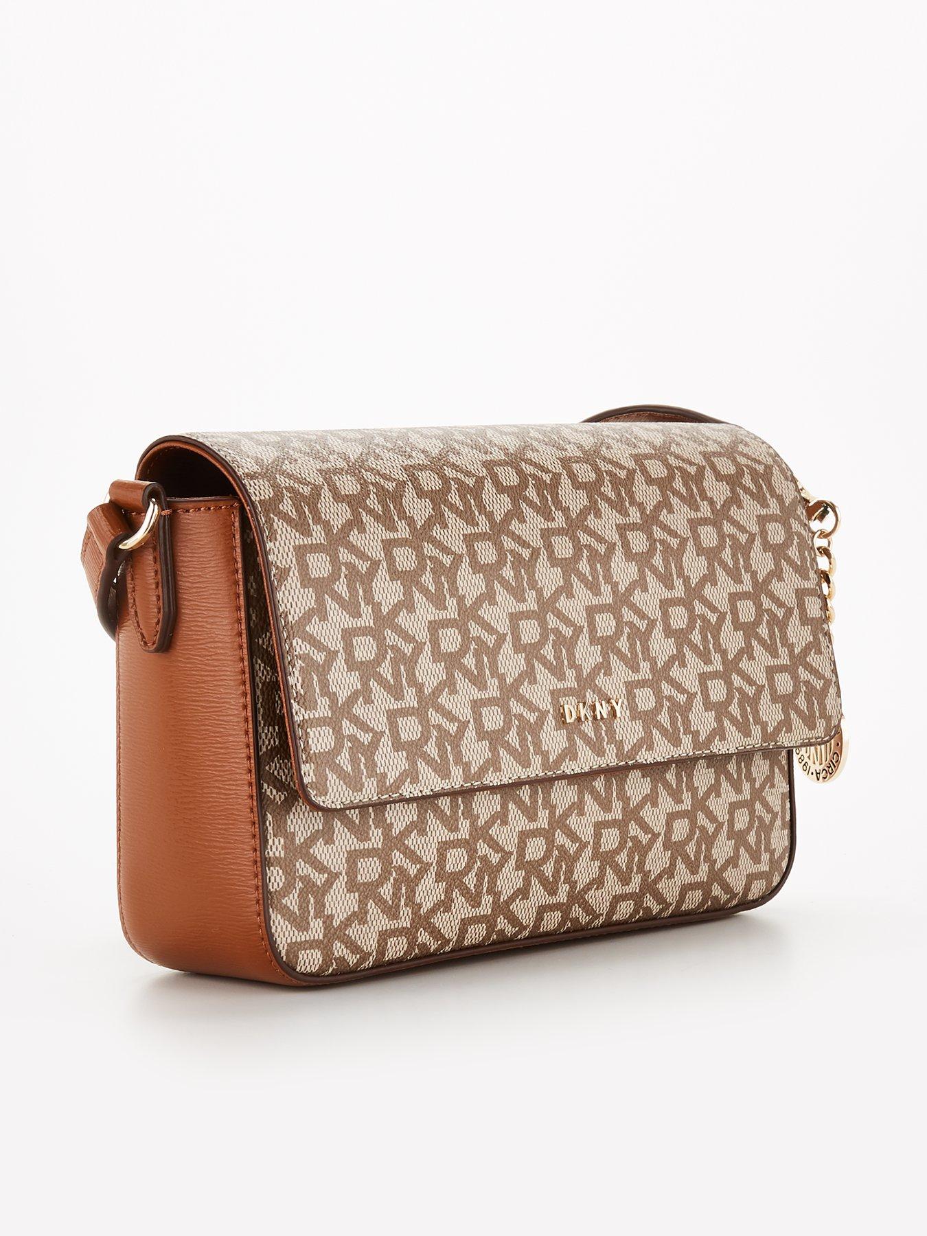 DKNY Bryant Coated Logo Medium Flap Cross Body Bag - Chino | very.co.uk