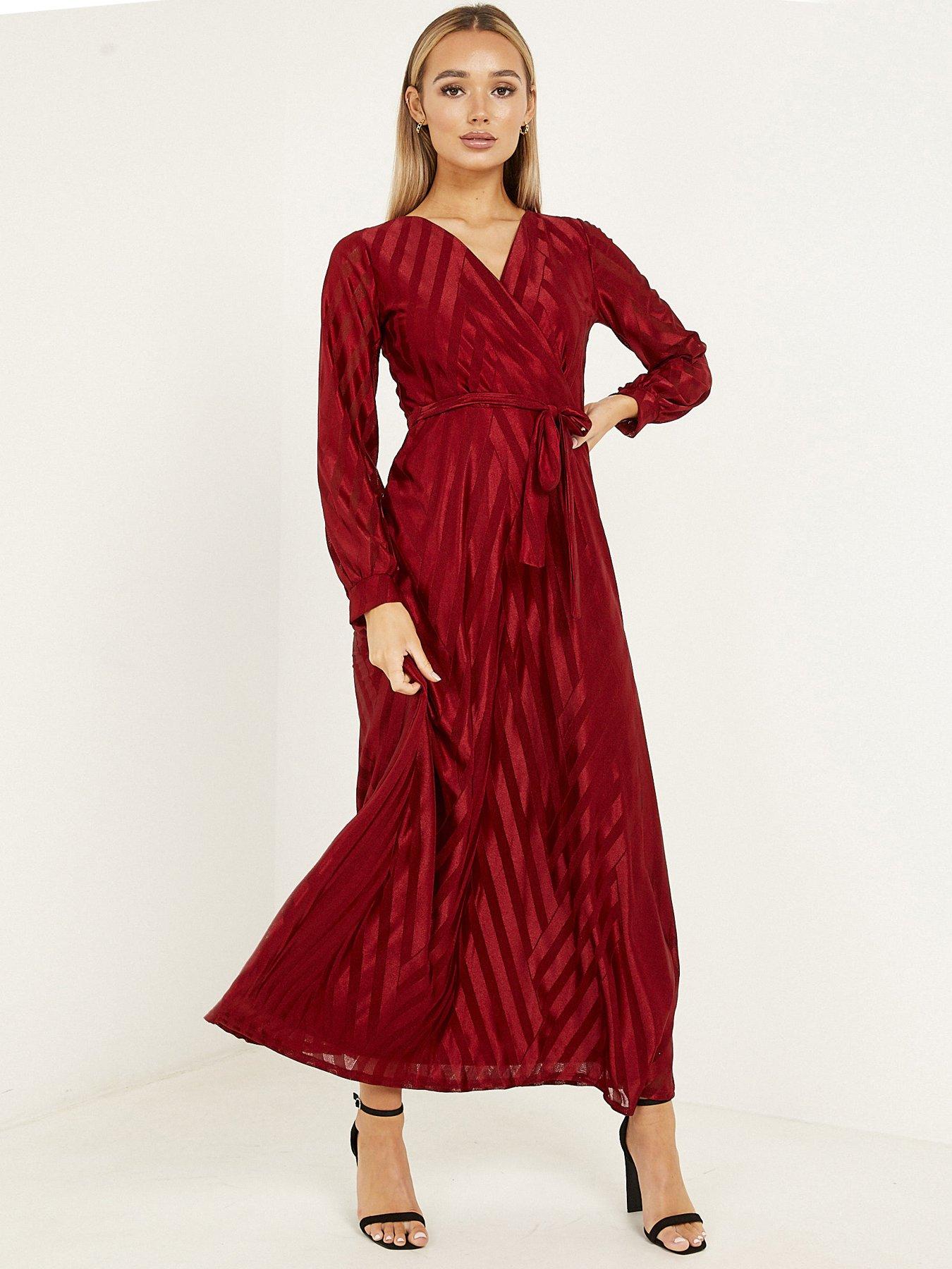 quiz burgundy maxi dress