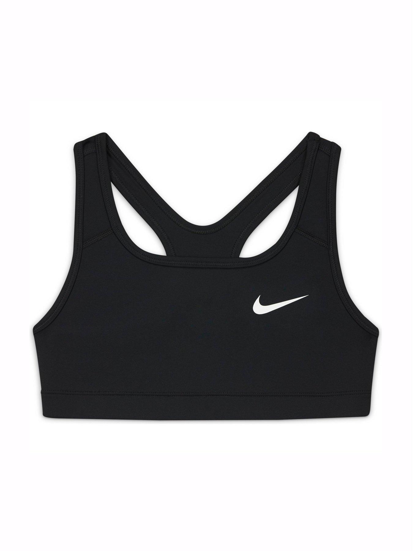 Nike Girls Swoosh Bra - Black | very.co.uk
