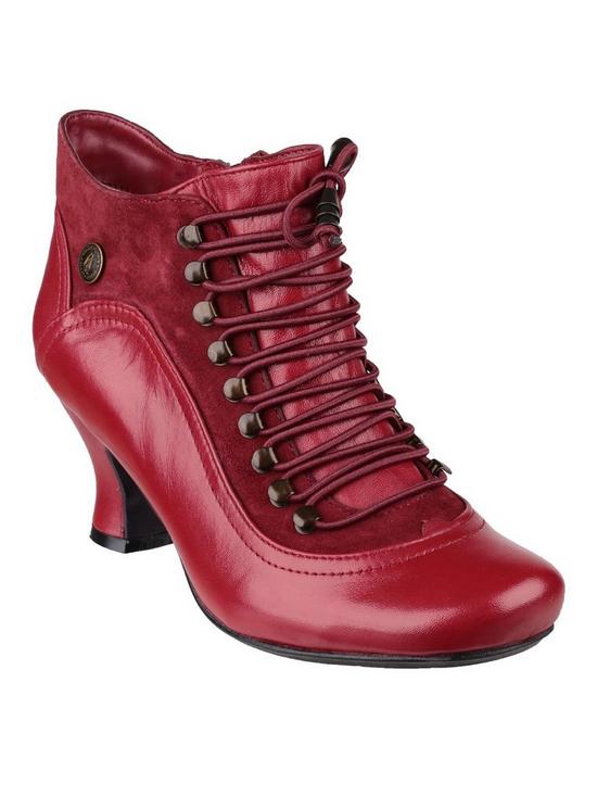 front image of hush-puppies-vivianna-ankle-boots-red