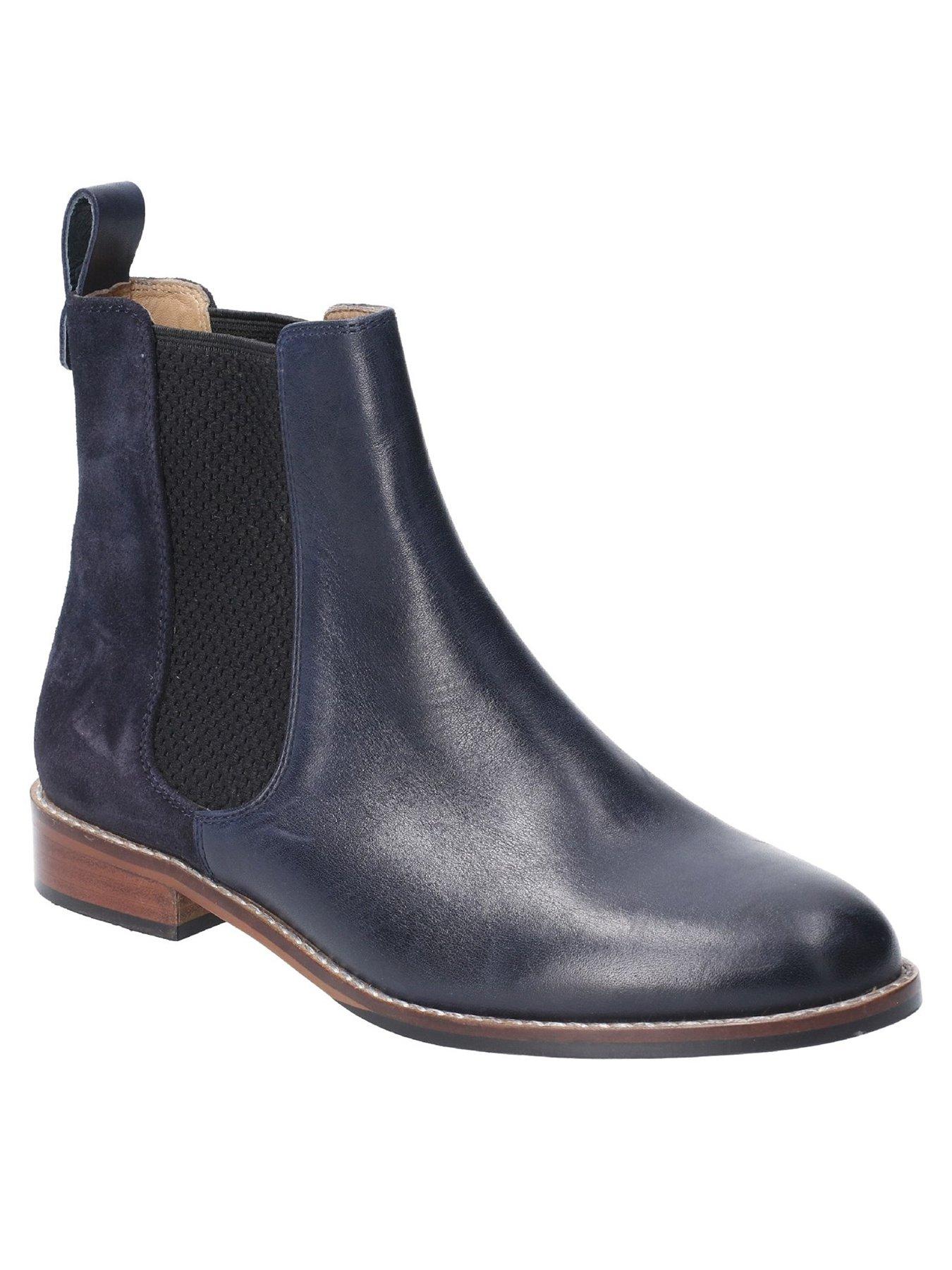navy hush puppies