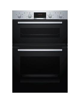 bosch series 2 mha133br0b built-in double oven - stainless steel and black
