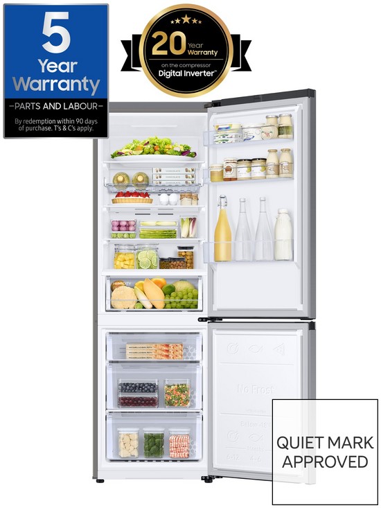 stillFront image of samsung-rb34t602esaeu-7030-nbspfrost-free-tall-fridge-freezer-with-all-around-cooling-e-rated-silver