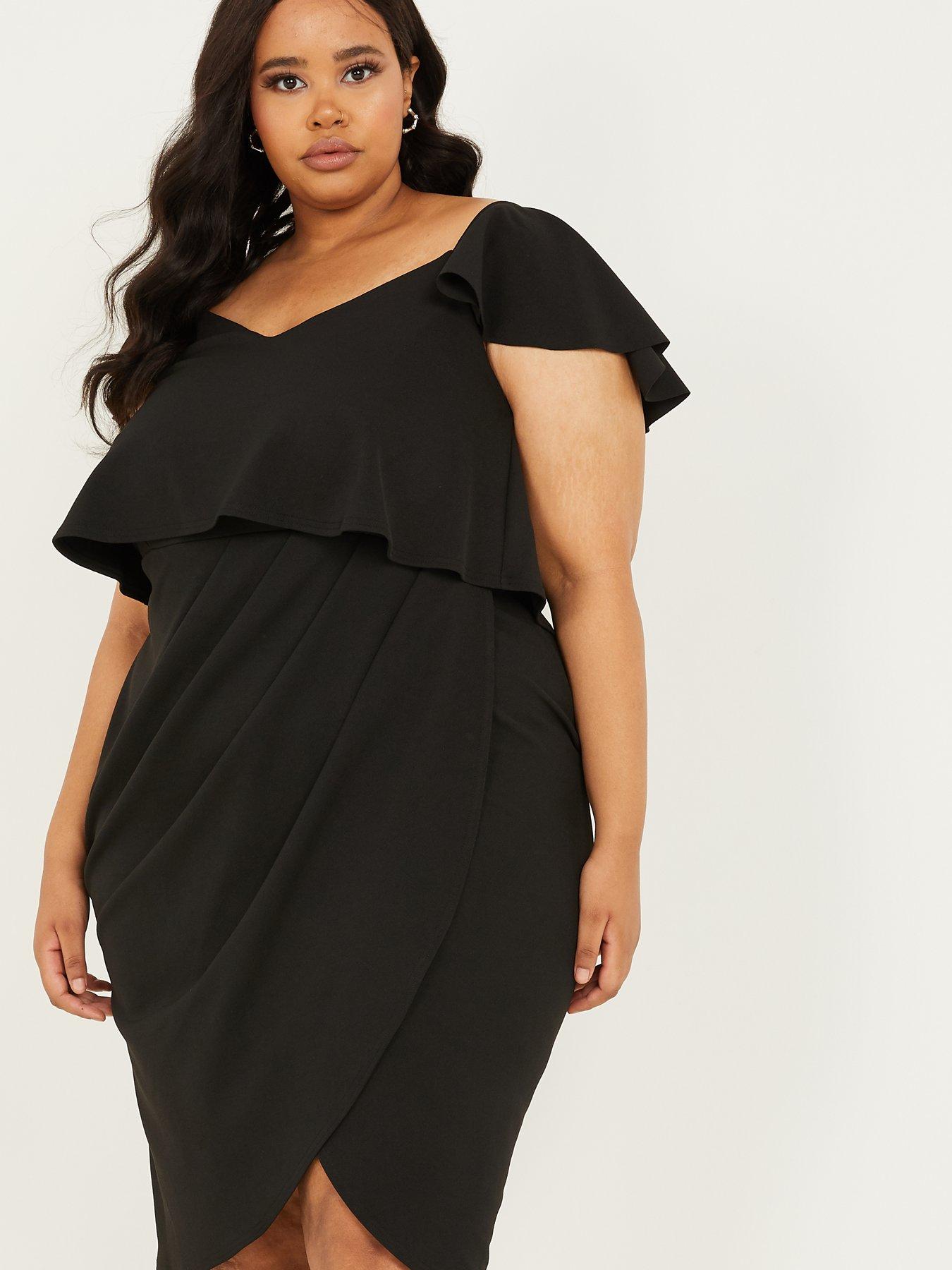 black curve midi dress