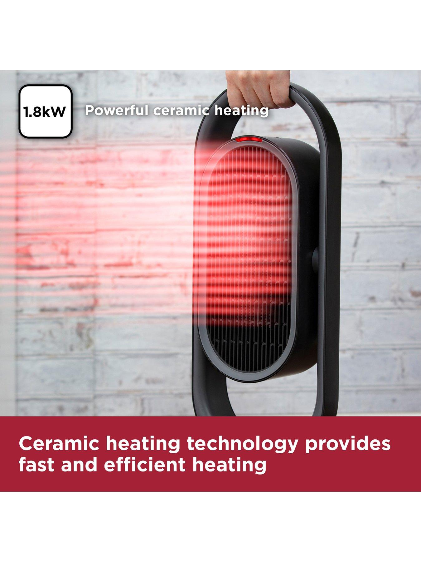 Image 3 of 7 of Black & Decker 1.8KW Ceramic Fan Heater with 8 Hour Timer, Touch Controls, Black, BXSH37010GB