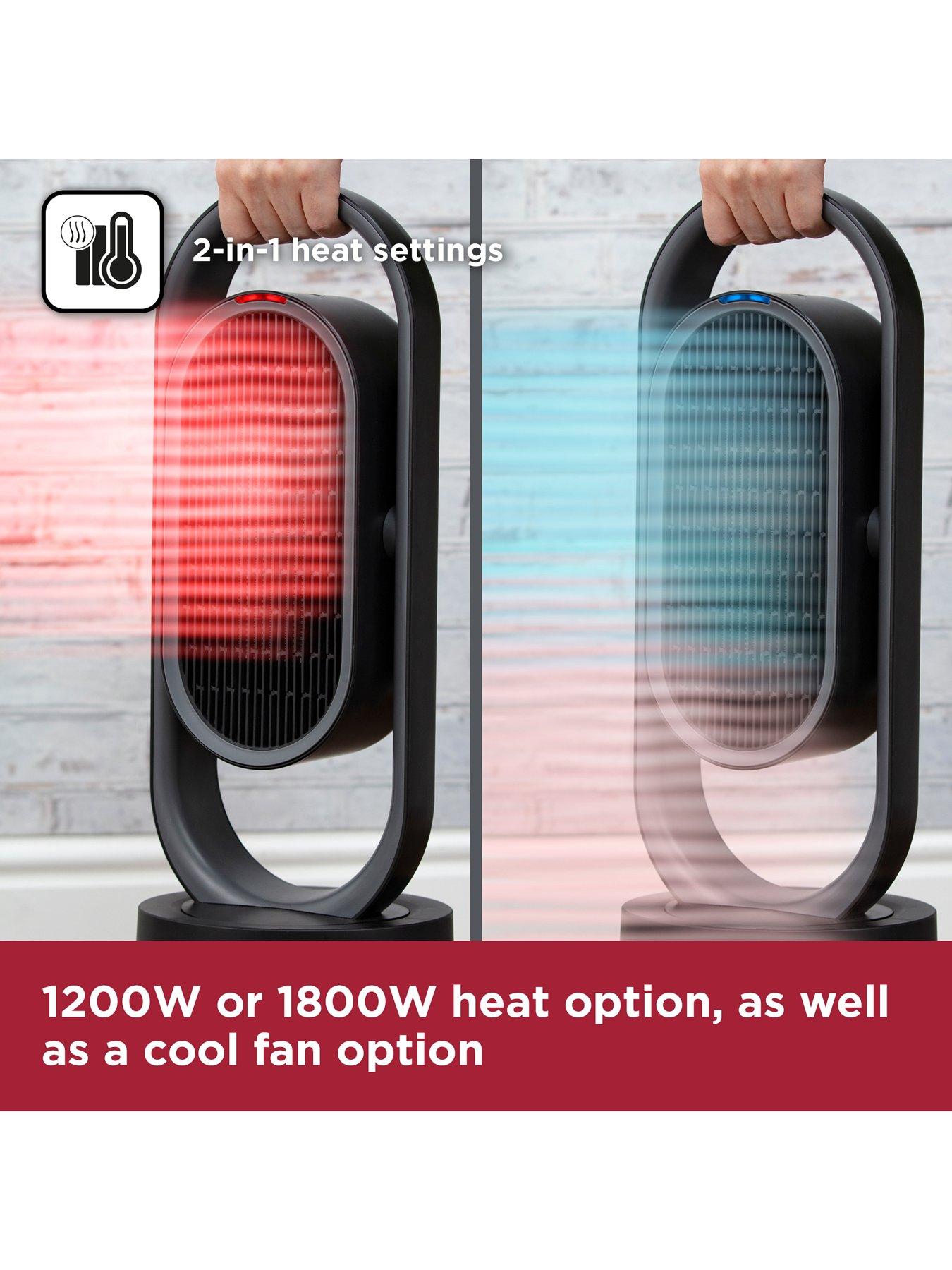 Image 4 of 7 of Black & Decker 1.8KW Ceramic Fan Heater with 8 Hour Timer, Touch Controls, Black, BXSH37010GB