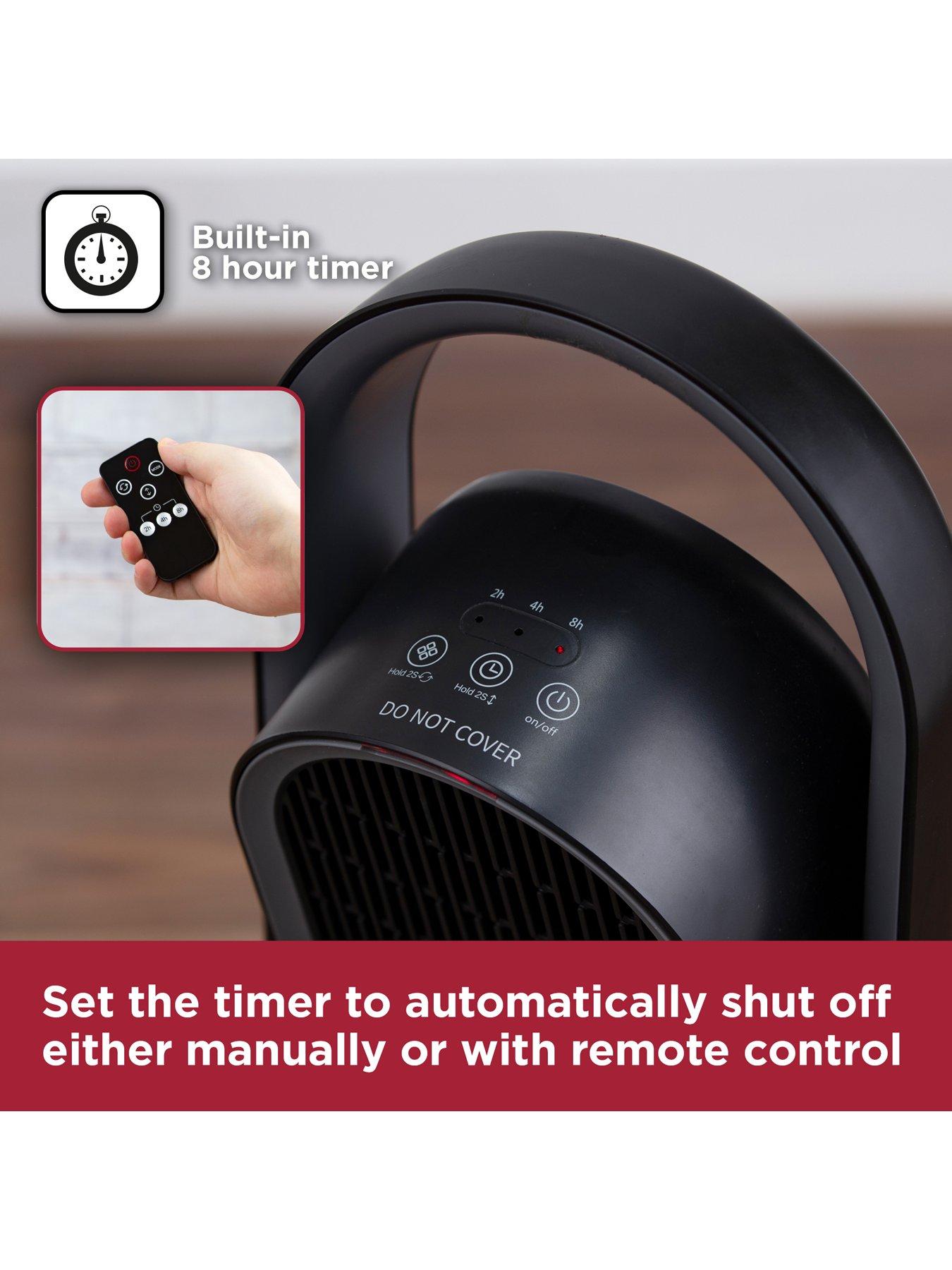 Image 5 of 7 of Black & Decker 1.8KW Ceramic Fan Heater with 8 Hour Timer, Touch Controls, Black, BXSH37010GB
