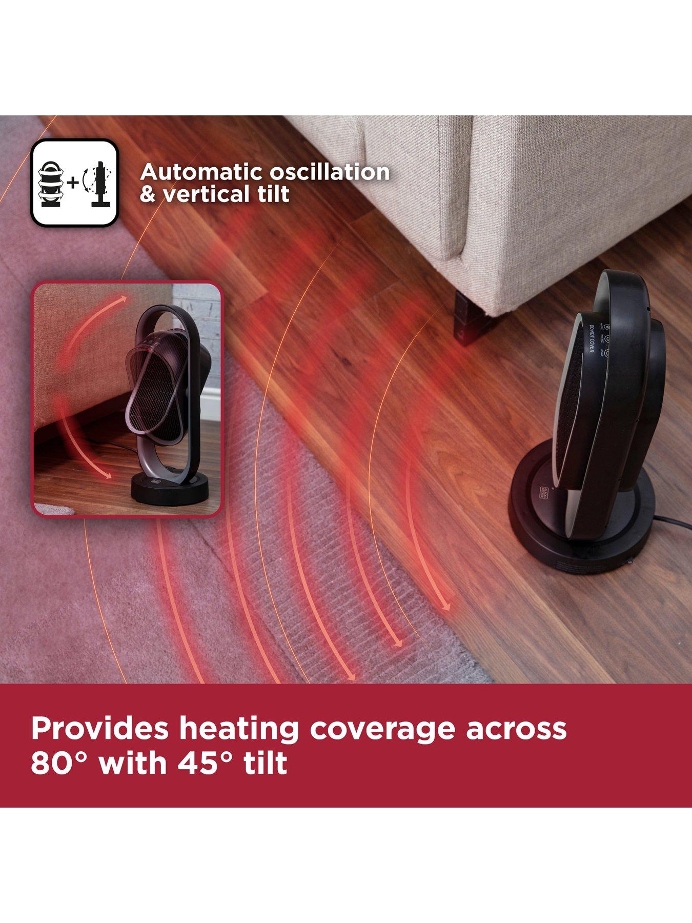 Image 6 of 7 of Black & Decker 1.8KW Ceramic Fan Heater with 8 Hour Timer, Touch Controls, Black, BXSH37010GB