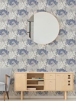 Product photograph of Fresco Lykke Tree Navy Wallpaper from very.co.uk