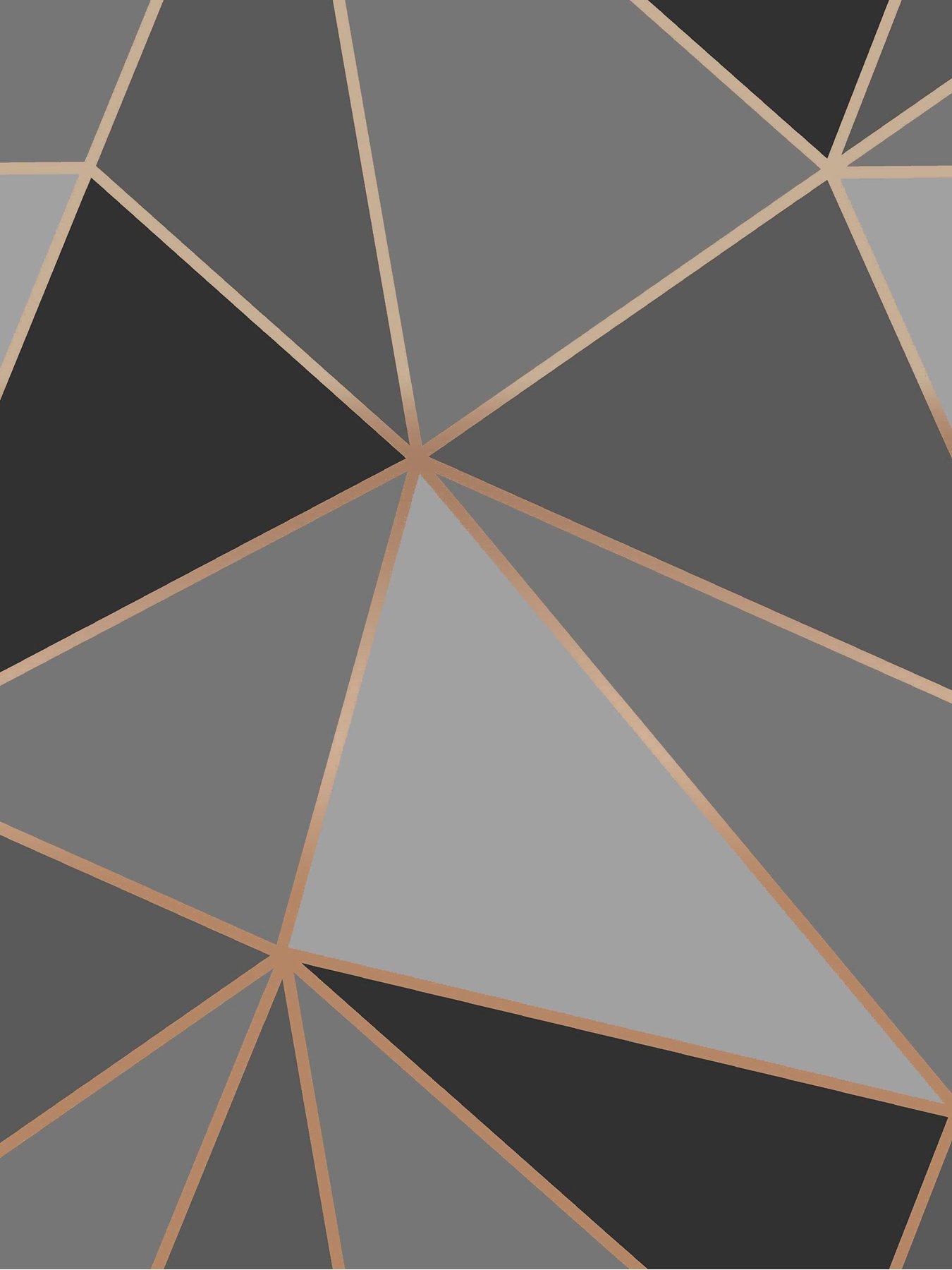 Fresco Apex Geo Charcoal Wallpaper very.co.uk