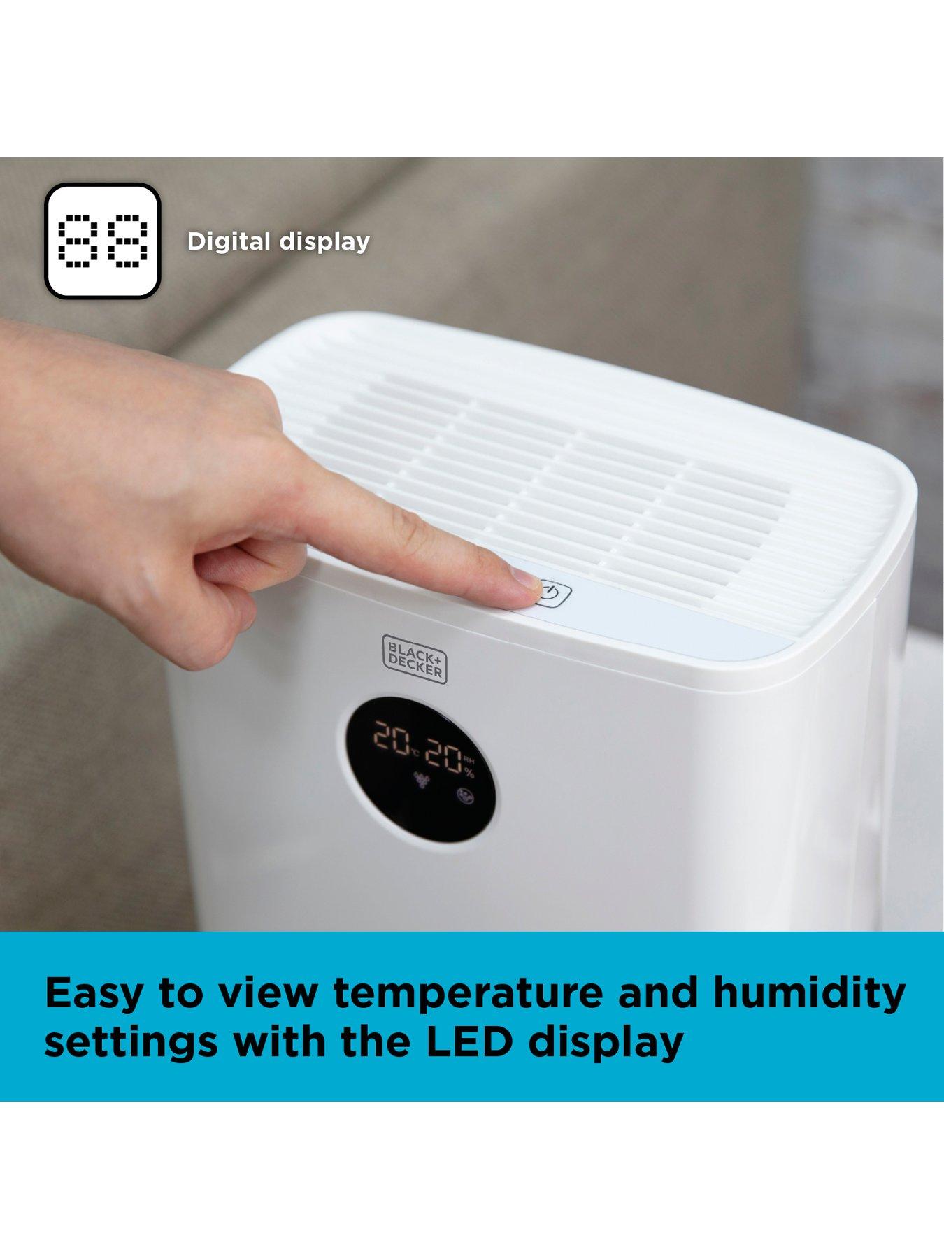 Image 5 of 6 of Black & Decker 2L Dehumidifier &amp; Air Purifier, One Touch Operation, Digital Display, White, BXEH60002GB