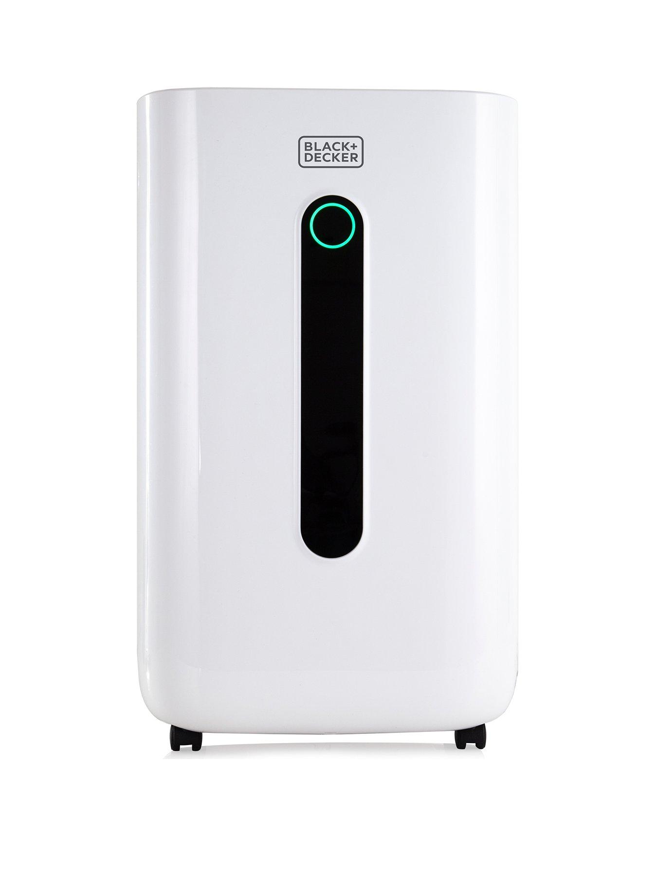 Product photograph of Black Decker 20l Dehumidifier 4 Modes 2 Speed Settings Humidity Sensor 24 Hour Timer White Bxeh60004gb from very.co.uk