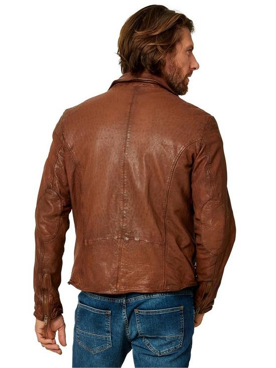 stillFront image of joe-browns-burner-leather-jacket-tan