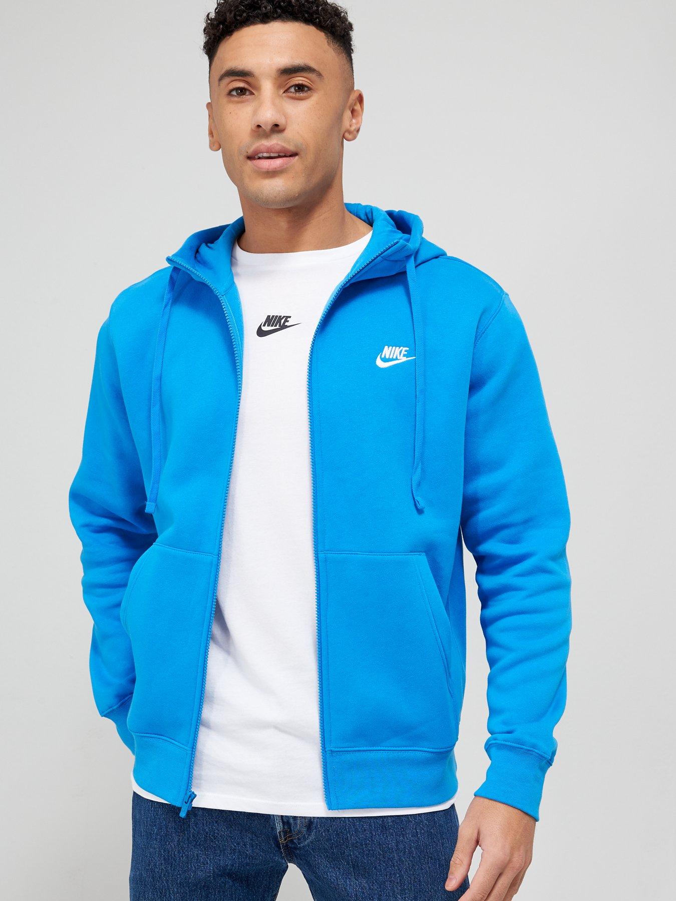 nike zip up hoodie blue