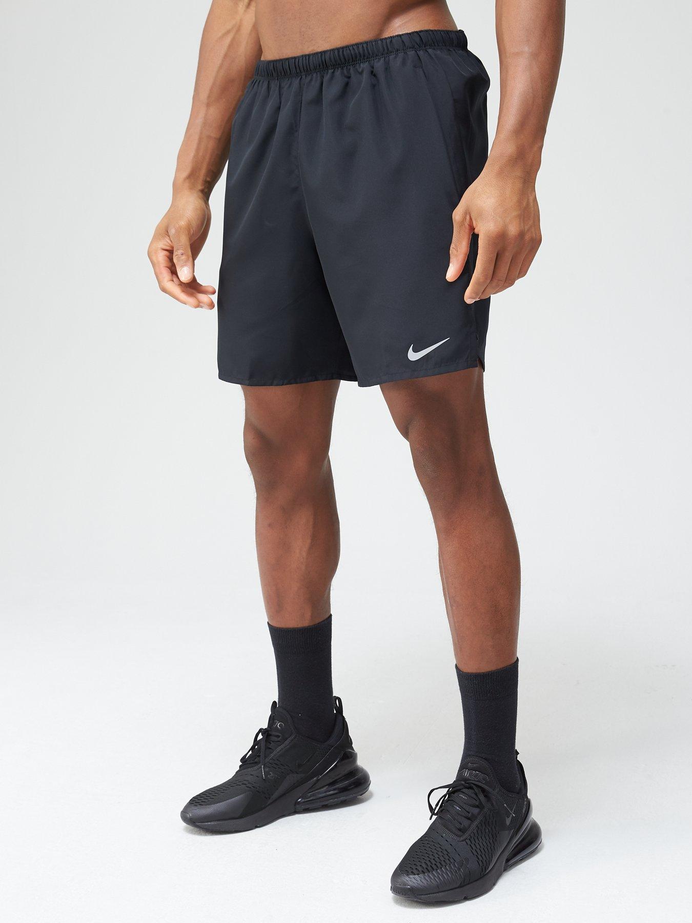 nike running challenger 7 inch shorts in black