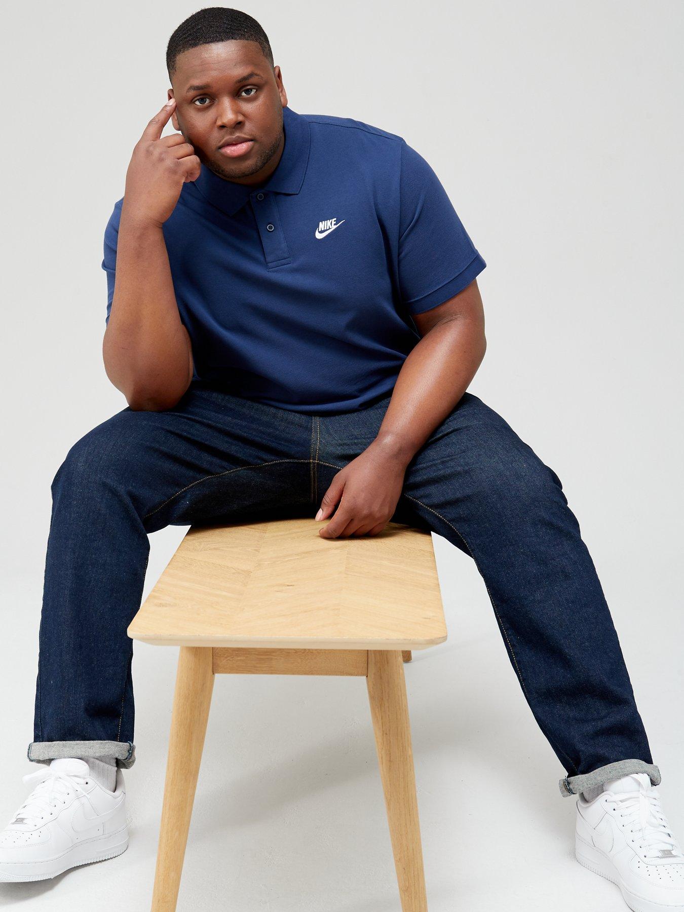 Plus size navy blue polo clearance shirt