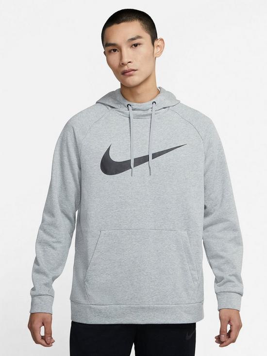 Nike Training Dry Fleece Overhead Hoody - Dark Grey | very.co.uk