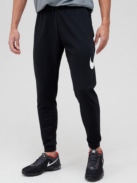 front image of nike-training-dry-fleece-taper-pants-black