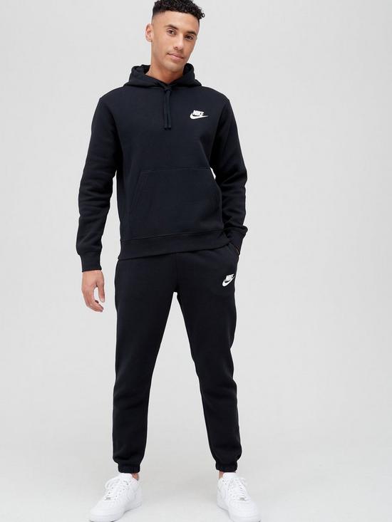 Nike Contrast Hood/Cuffs Fleece Tracksuit - Black | very.co.uk