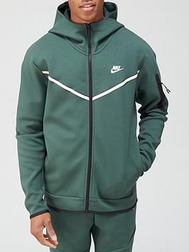 Nike Tech Fleece Full Zip Hoodie - Green | very.co.uk