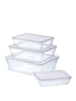 Product photograph of Pyrex 4 Piece Cook And Freeze Storage Set from very.co.uk