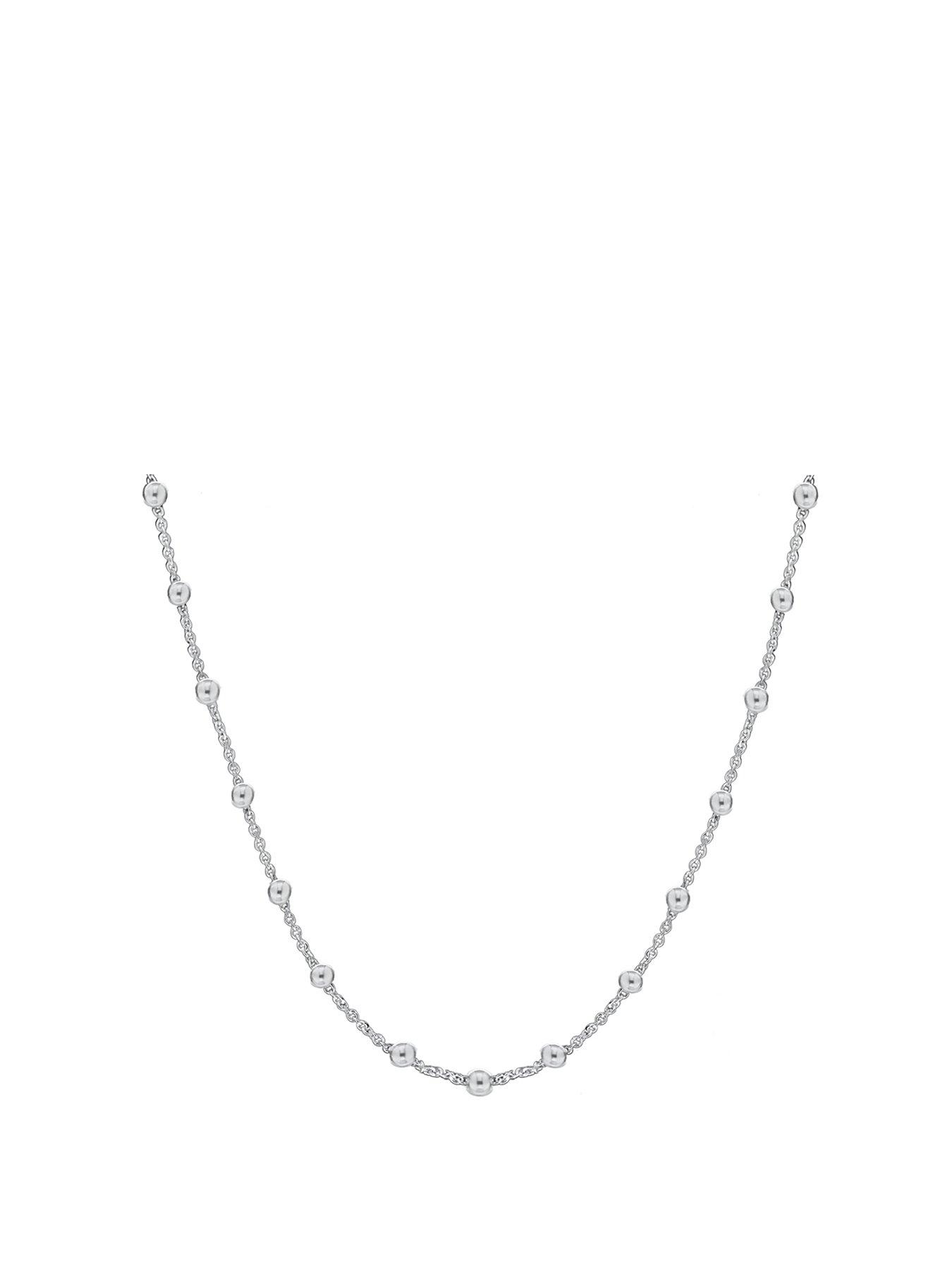 Women Sterling Silver Ball Necklace