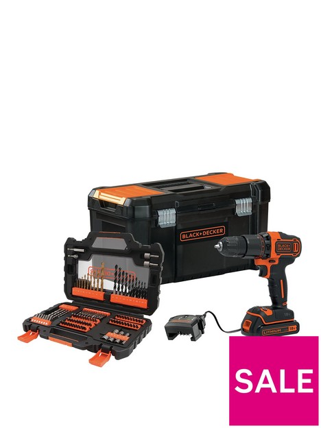 black-decker-18v-2-gear-hammer-drill-with-toolbox-and-104-accessory-set