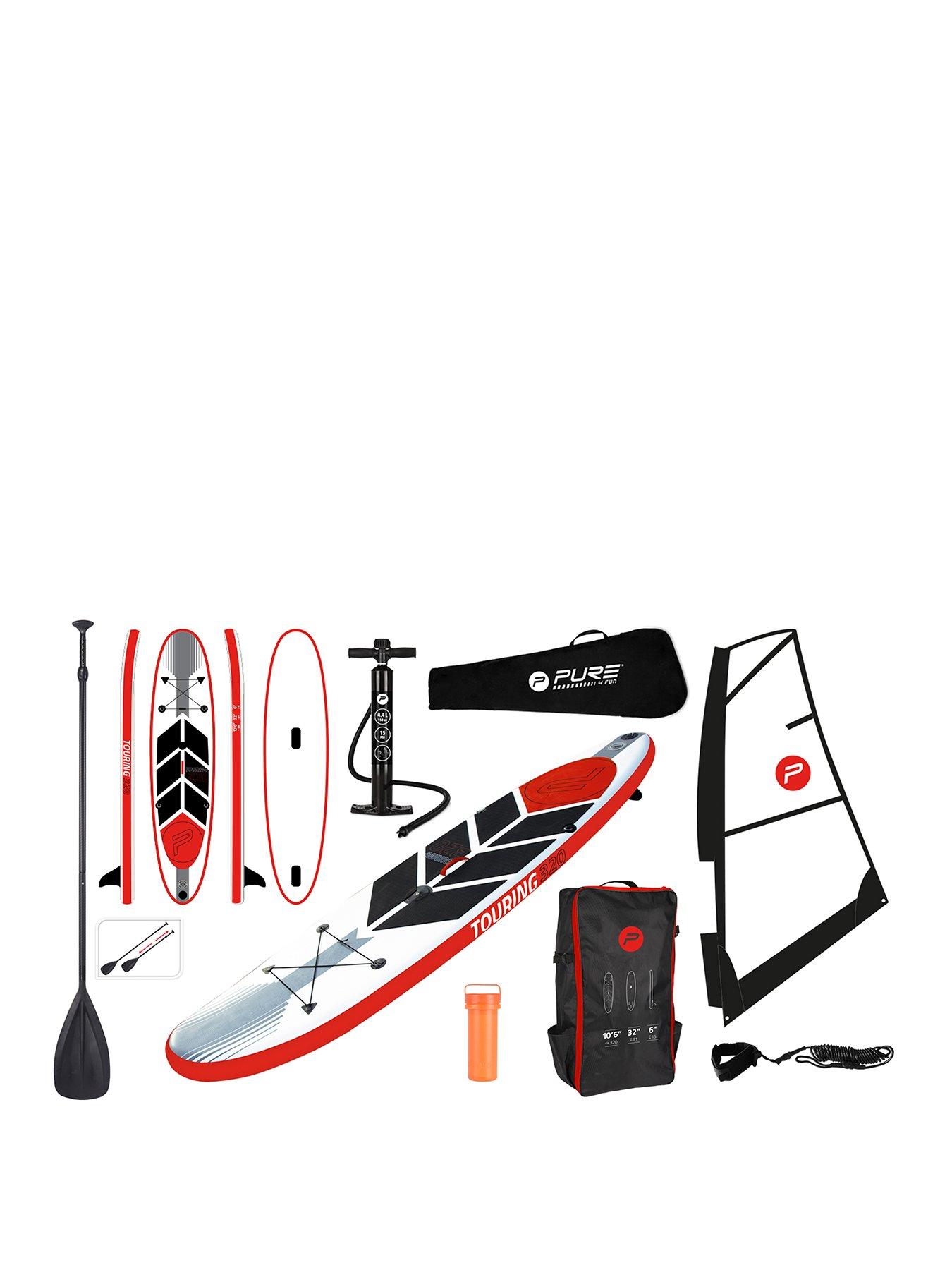 Pure Windsurf Sup Inflatable Stand Up Paddle Board 10.5 Feet - Complete Set With Pump, Patch Tool, Foot Lead, Adjustable Paddle And Waterproof 2L Bag