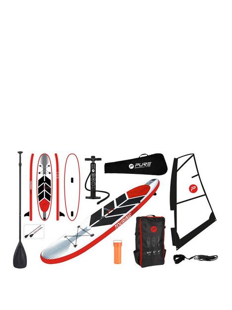 pure-windsurf-sup-inflatable-stand-up-paddle-board-105-feet-complete-set-with-pump-patch-tool-foot-lead-adjustable-paddle-and-waterproof-2l-bag