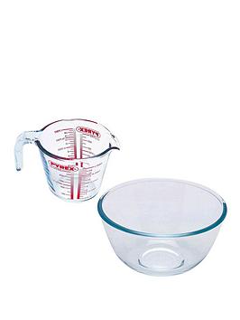 Product photograph of Pyrex Measuring Jug And Bowl Set from very.co.uk