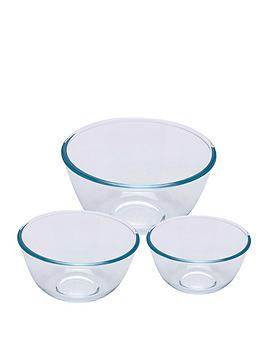 Product photograph of Pyrex 3 Piece Bowl Set from very.co.uk