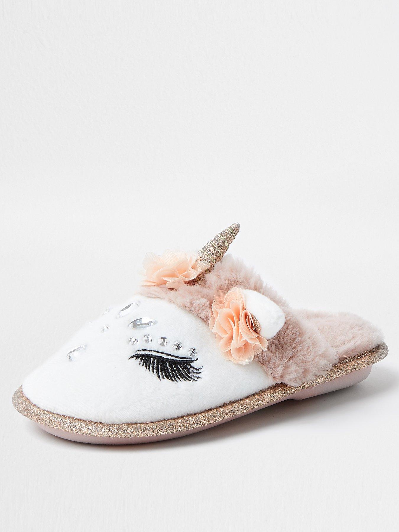 river island fluffy slippers