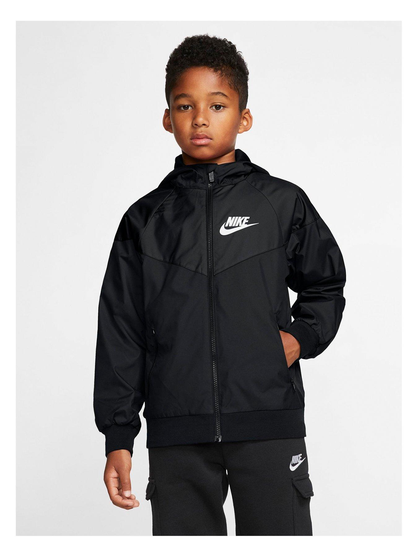 Boys black hooded on sale jacket