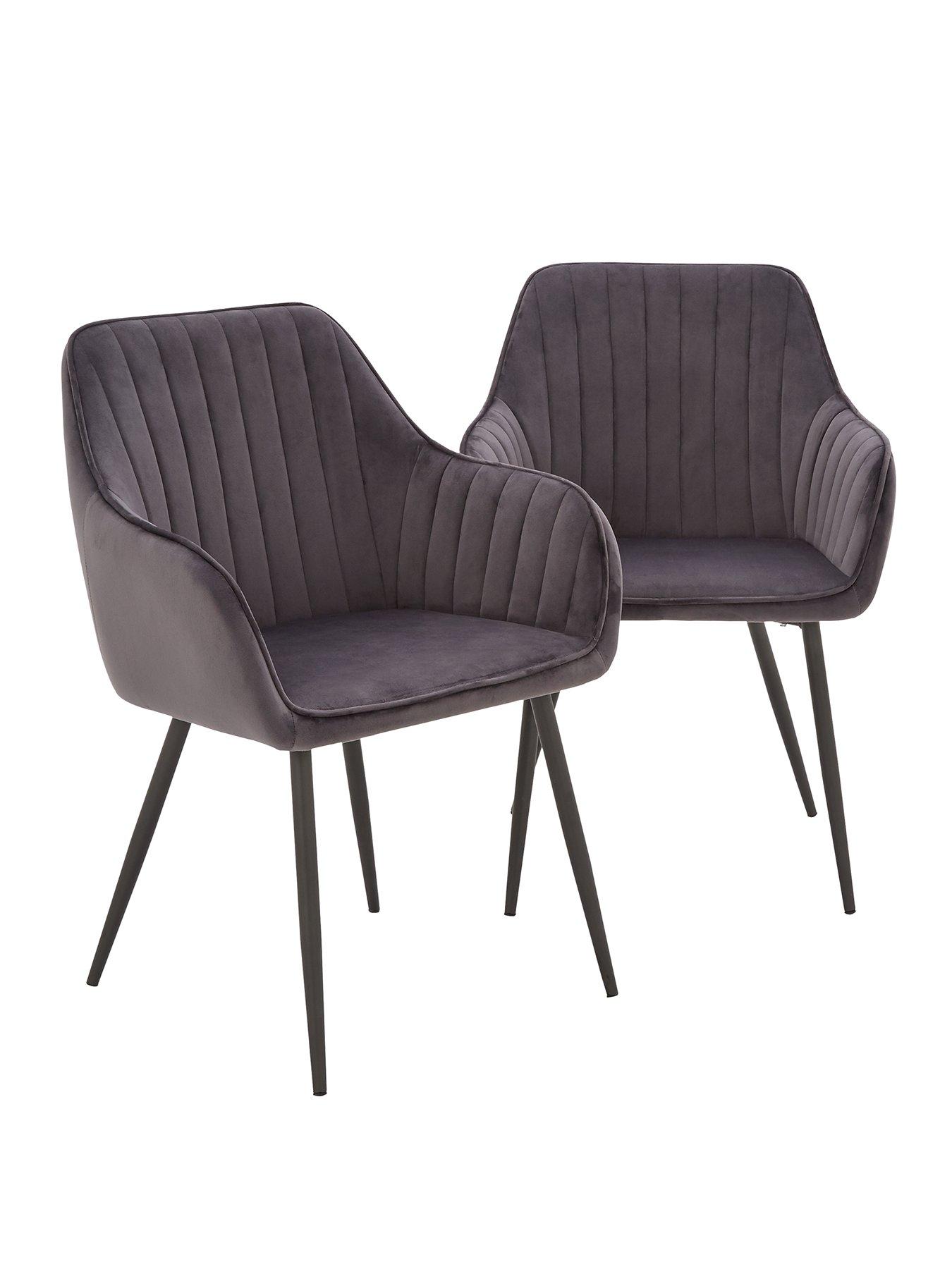 Image 2 of 5 of Very Home Pair of Alisha&nbsp;Dining Chairs - Charcoal/Black