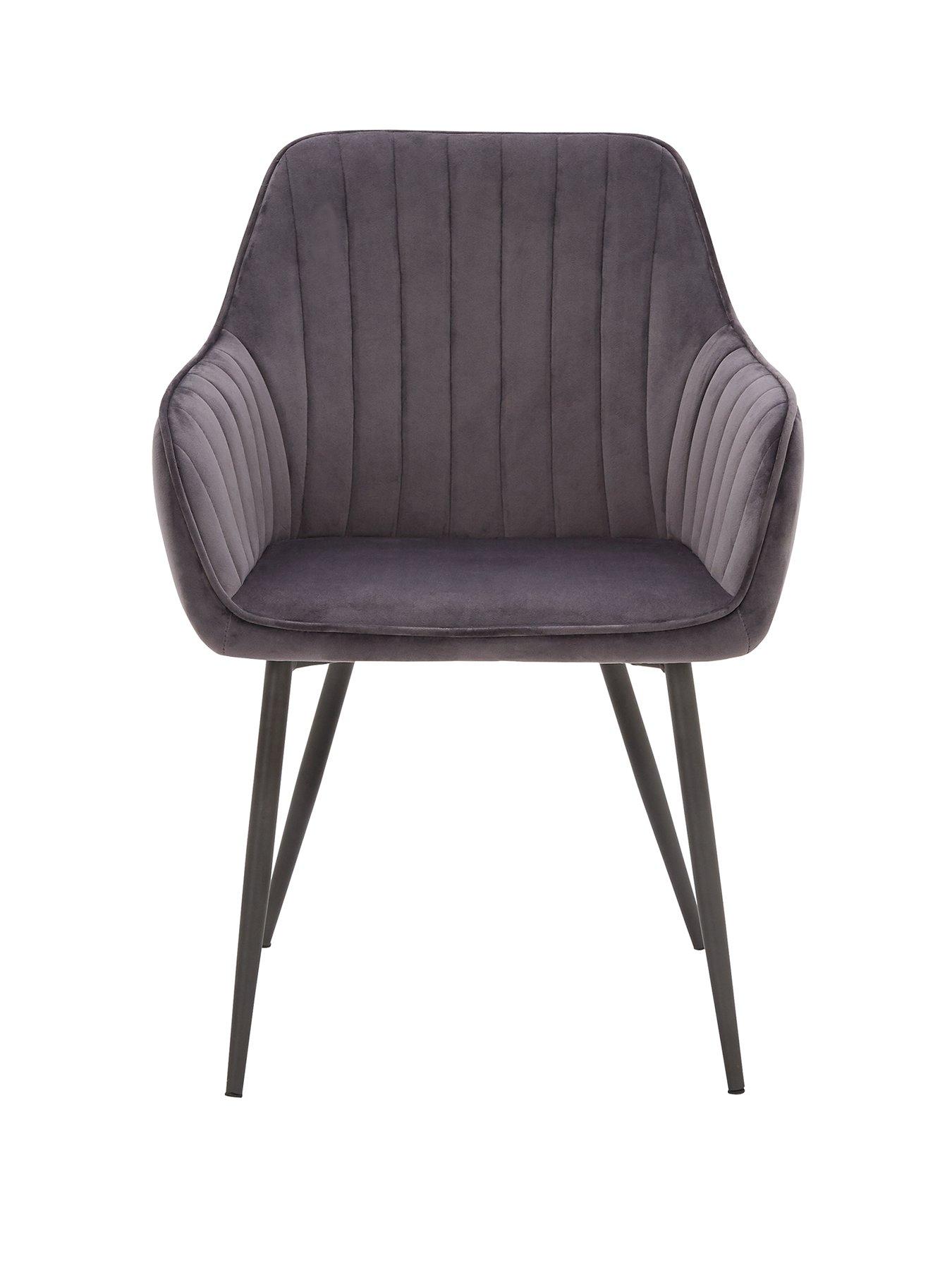 Image 3 of 5 of Very Home Pair of Alisha&nbsp;Dining Chairs - Charcoal/Black