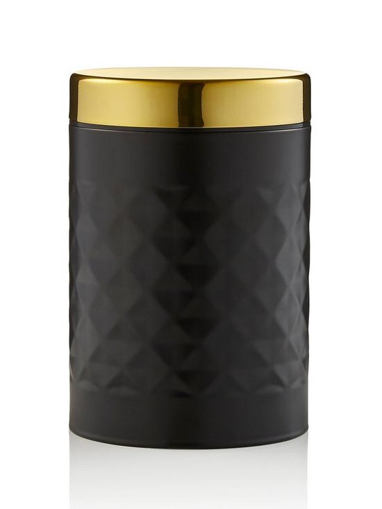 stillFront image of swan-gatsby-set-of-3-diamond-pattern-canisters-black