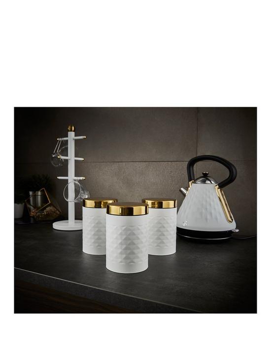 front image of swan-gatsby-set-of-3-diamond-pattern-canisters-ndash-white