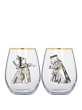 Product photograph of V A Alice In Wonderland Set Of 2 His Amp Hers Tumblers from very.co.uk
