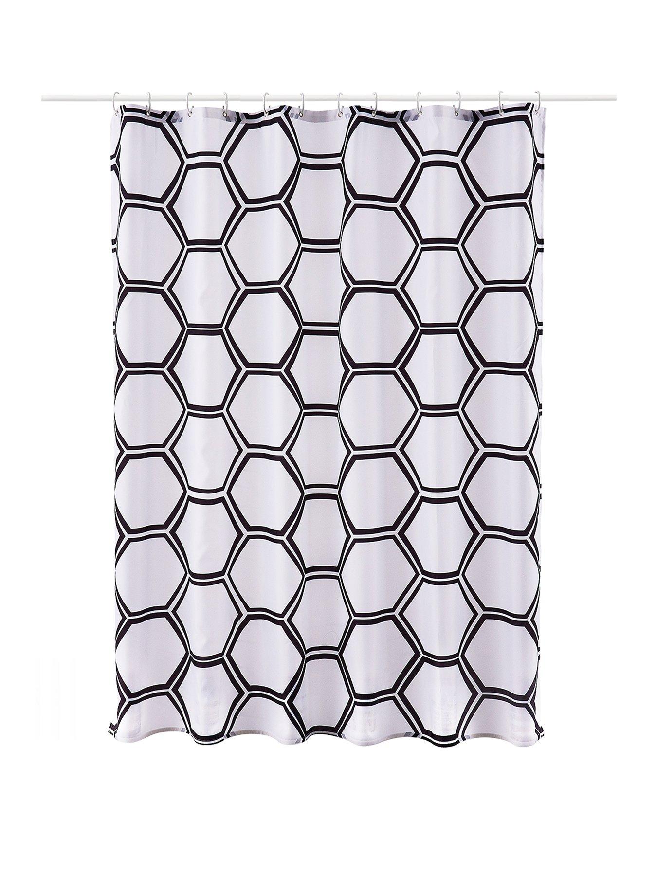 Product photograph of Aqualona Honeycomb Shower Curtain from very.co.uk