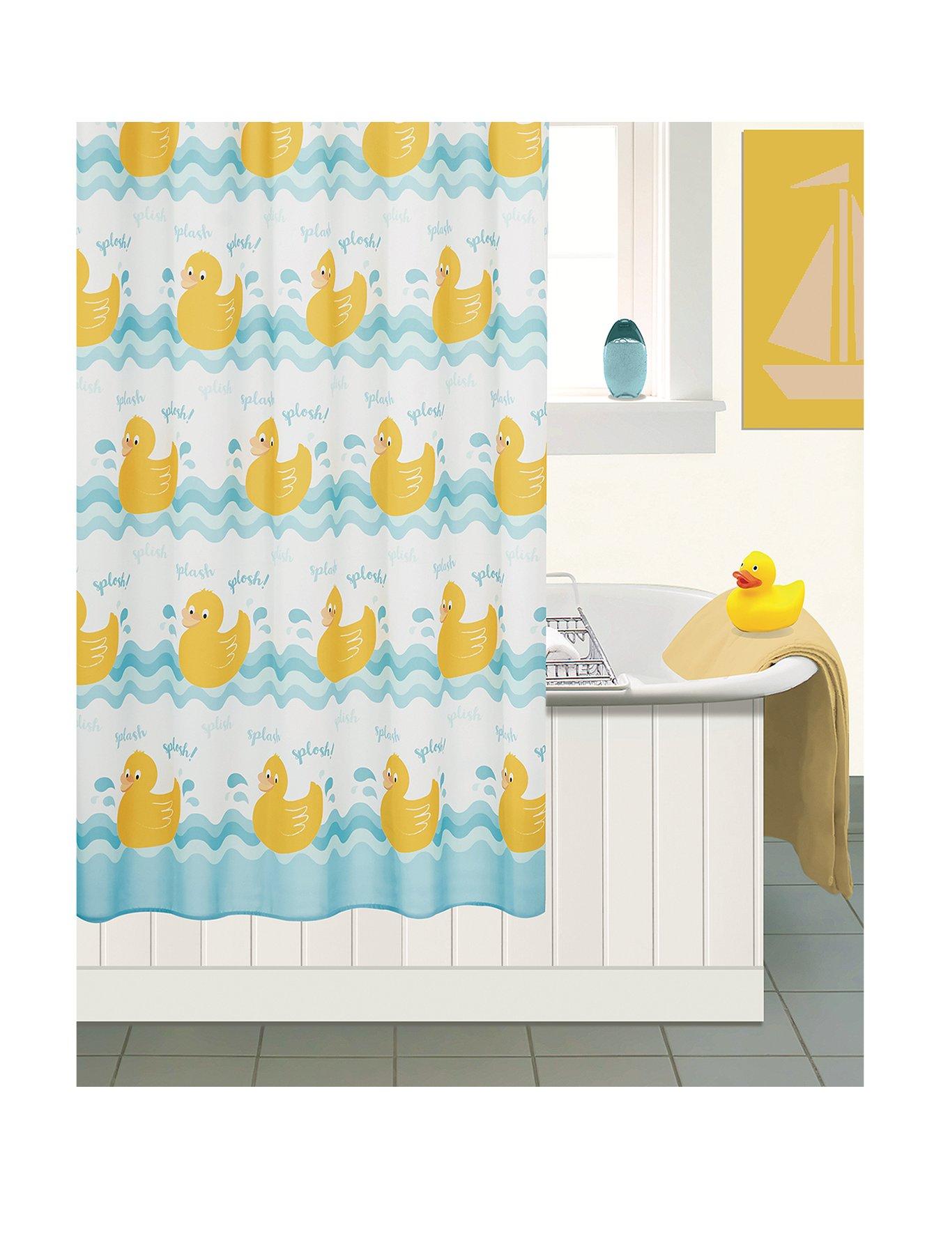Product photograph of Aqualona Ducks Shower Curtain from very.co.uk