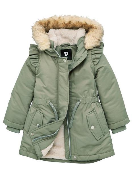v-by-very-girls-faux-fur-lined-parka-sage