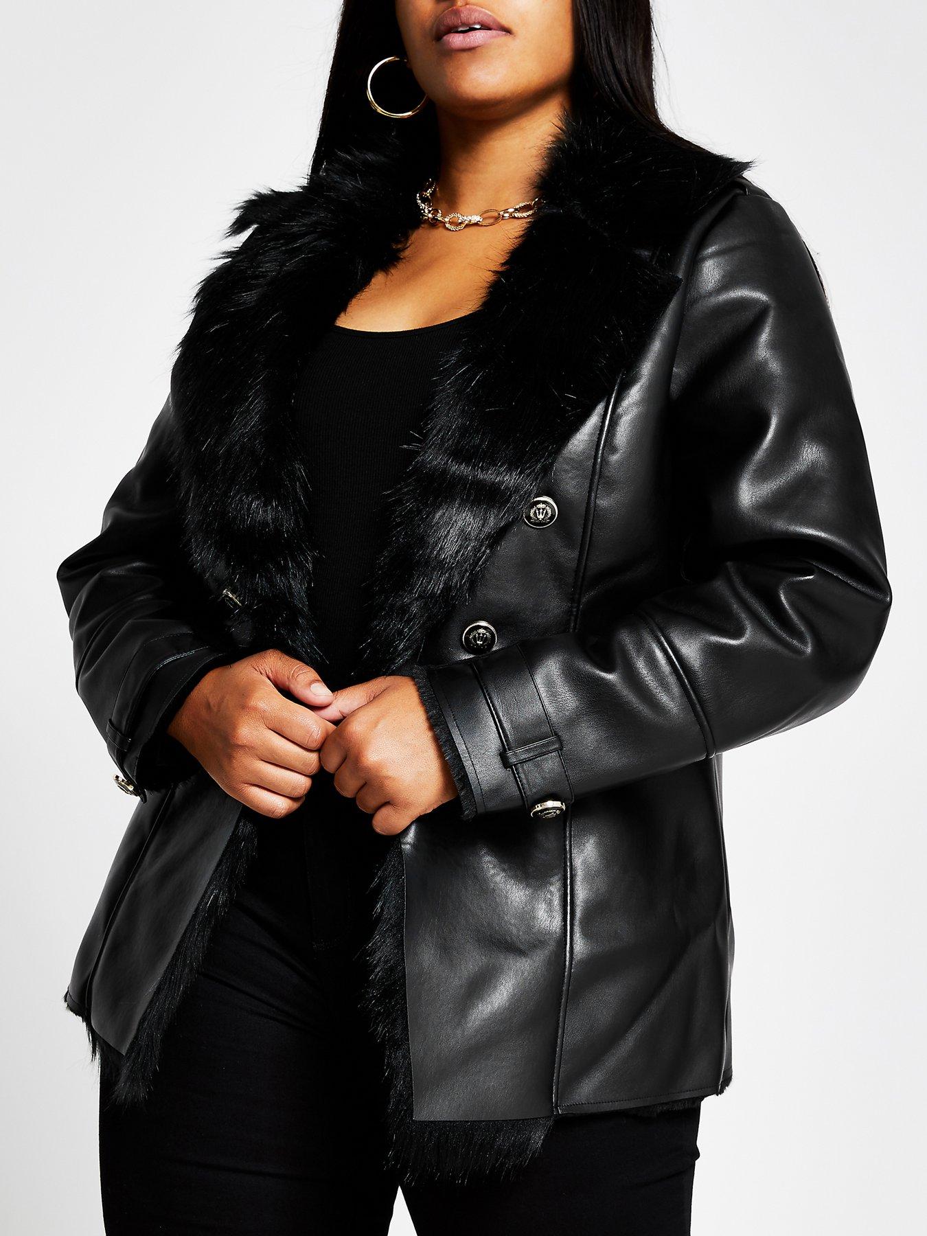 plus size fur jacket uk