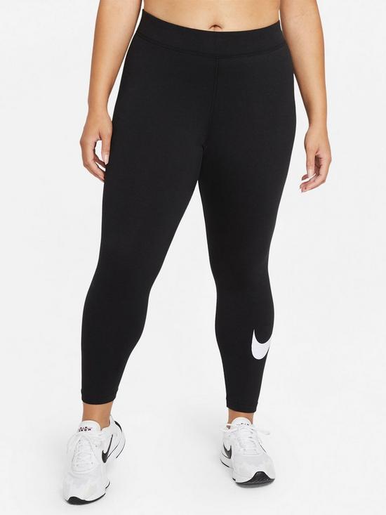 Nike NSW Essential Swoosh Legging (Curve) - Black | very.co.uk