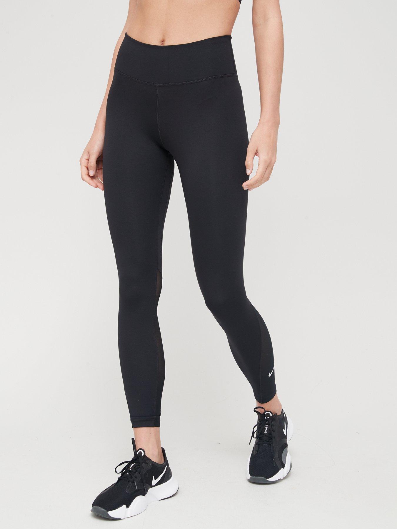 Nike One Training novelty dri fit high rise 7/8 leggings in black
