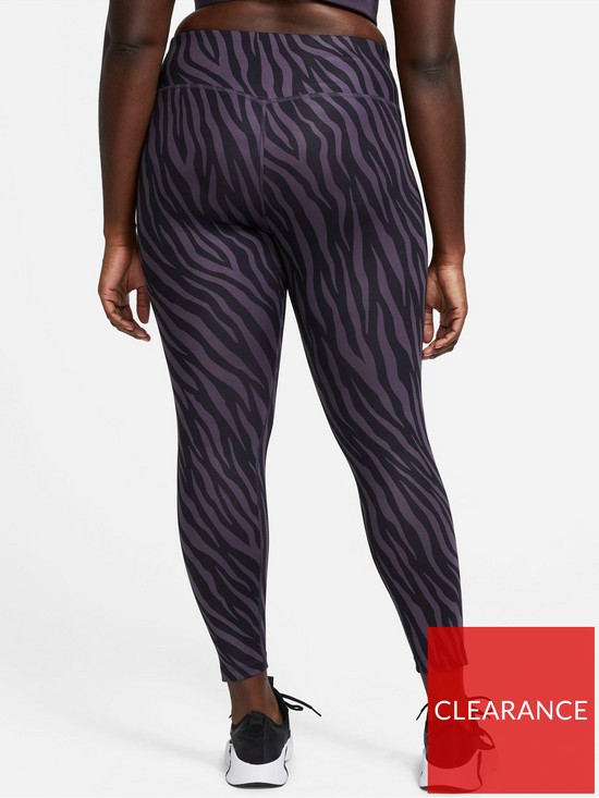 stillFront image of nike-the-one-icon-clash-printed-leggings-zebra-print